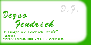 dezso fendrich business card